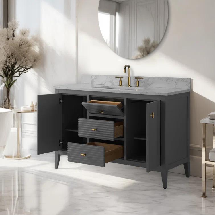 48'' Single Bathroom Vanity with Engineered Marble Top