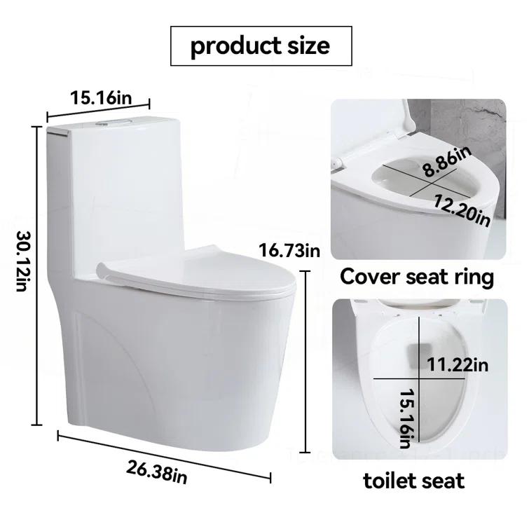 Small Compact One Piece Toilet Dual Flush