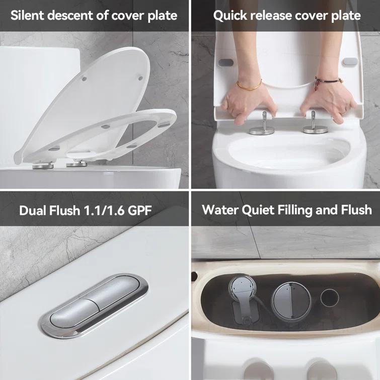 Small Compact One Piece Toilet Dual Flush