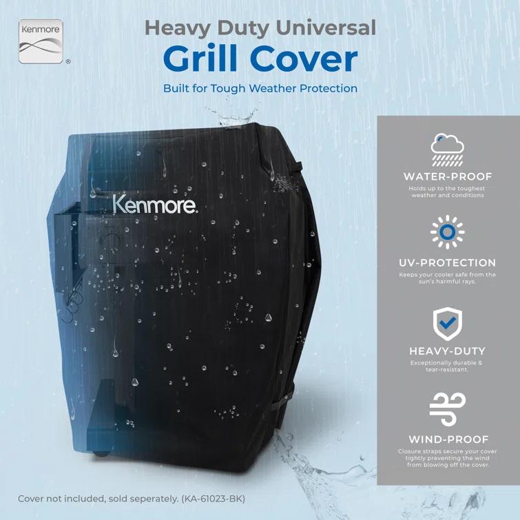 Kenmore 3-Burner Propane Gas Grill with Foldable Side Tables for Outdoor BBQ