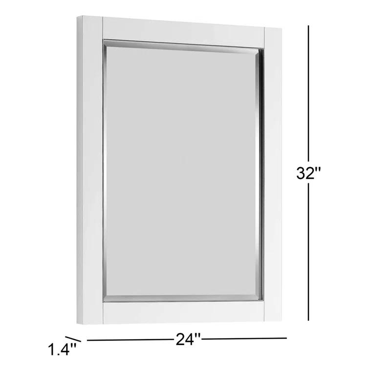 AVANITY  Mason 24 in. Wall Mounted Mirror with Brushed Silver Trim - 24"W x 32"H White White