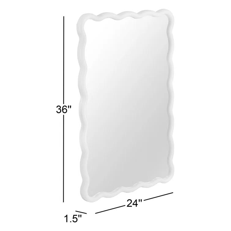 Allurine Solid Wood Wavy Wall Mirror