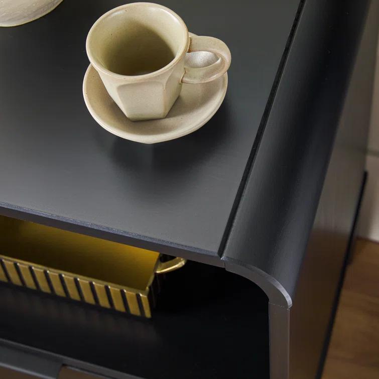 Asho 1-Drawer Solid Wood Nightstand