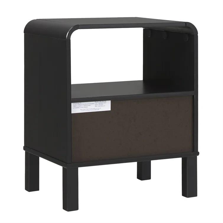 Asho 1-Drawer Solid Wood Nightstand