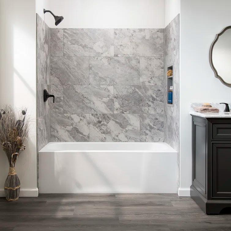 Palisade 25.6 in. x 14.8 in. Interlocking Vinyl Waterproof Wall Tiles