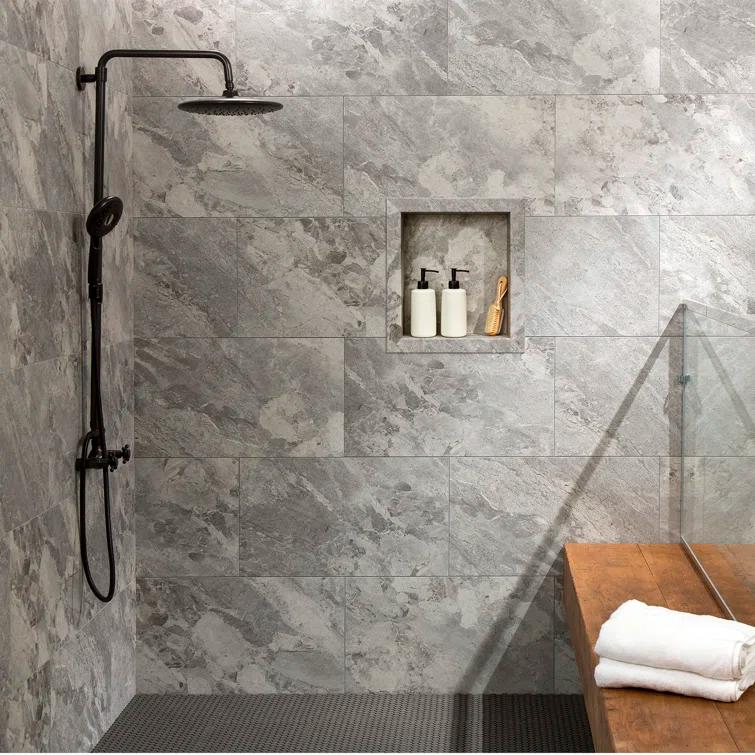 Palisade 25.6 in. x 14.8 in. Interlocking Vinyl Waterproof Wall Tiles