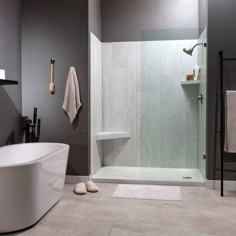 Palisade 25.6 in. x 14.8 in. Interlocking Vinyl Waterproof Wall Tiles