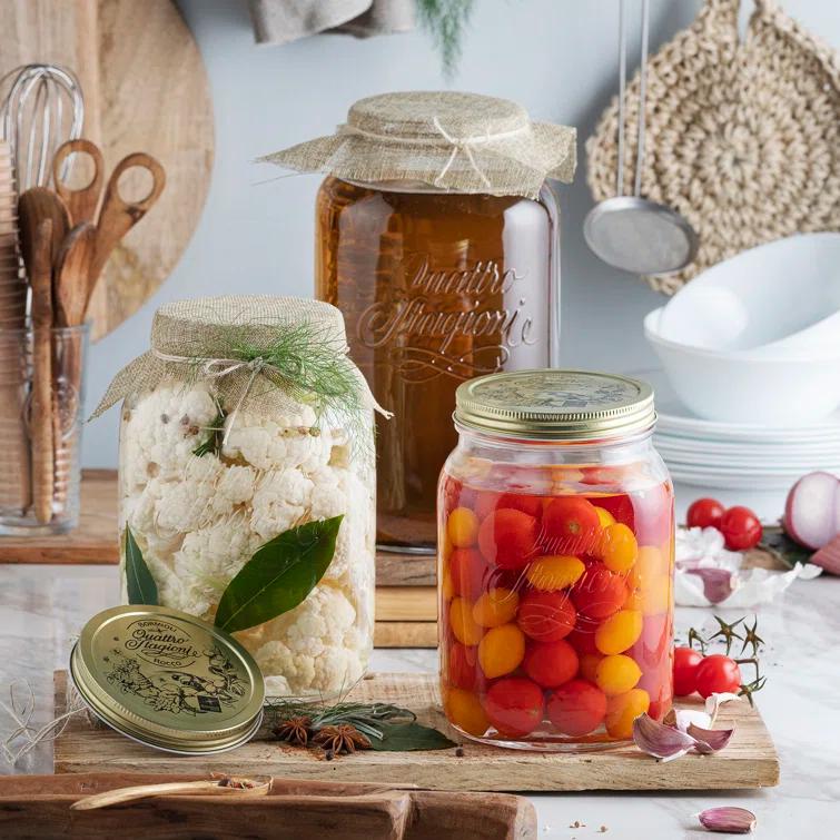 Bormioli Rocco Quattro Stagioni Food Jar wide Mouth (Set of 6)