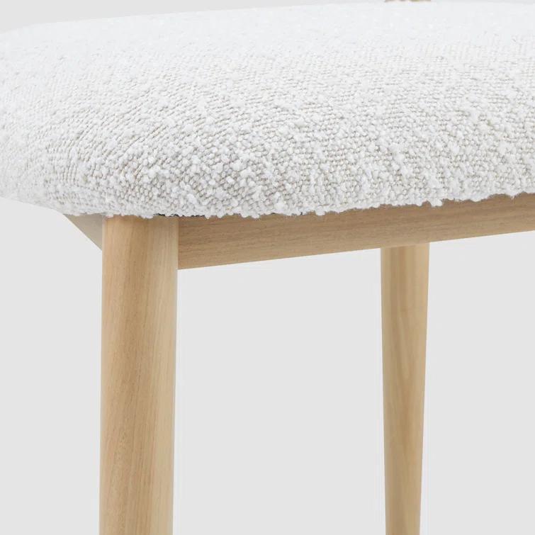 2 Pieces Boucle Armless Dining Chair, Upholstered Accent Chair