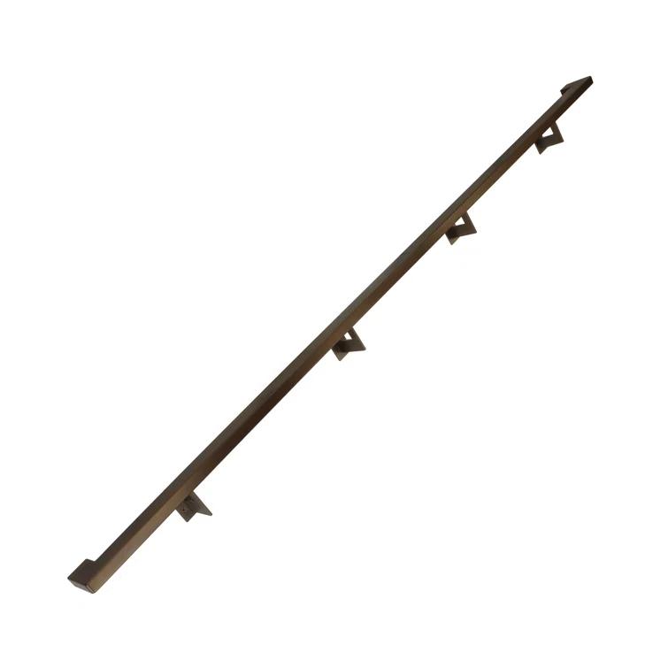 Urban Contemporary Handrail Grab Bar Kit, L Steel Brackets, Returns to Wall, Powder Coat