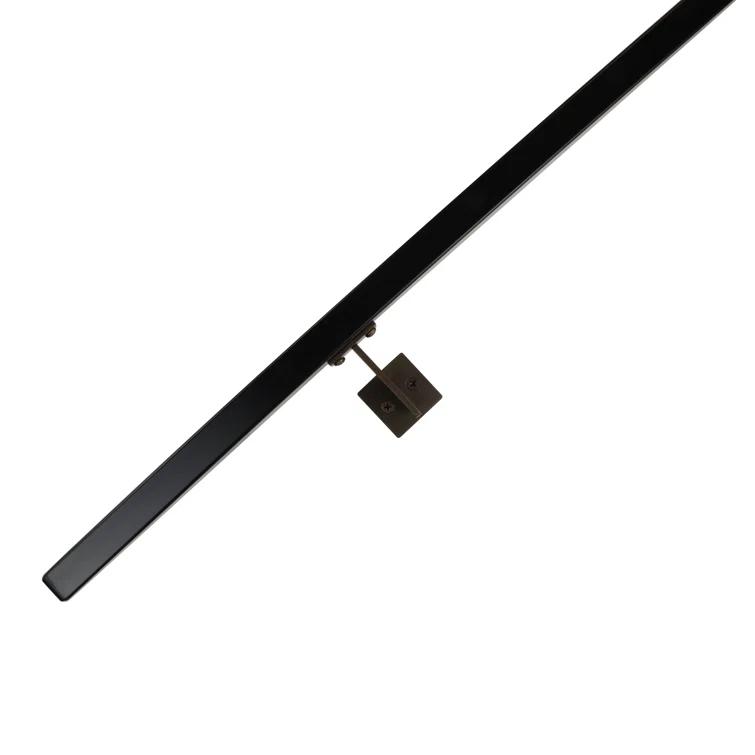 Urban Contemporary Handrail Grab Bar Kit, L Steel Brackets, Returns to Wall, Powder Coat