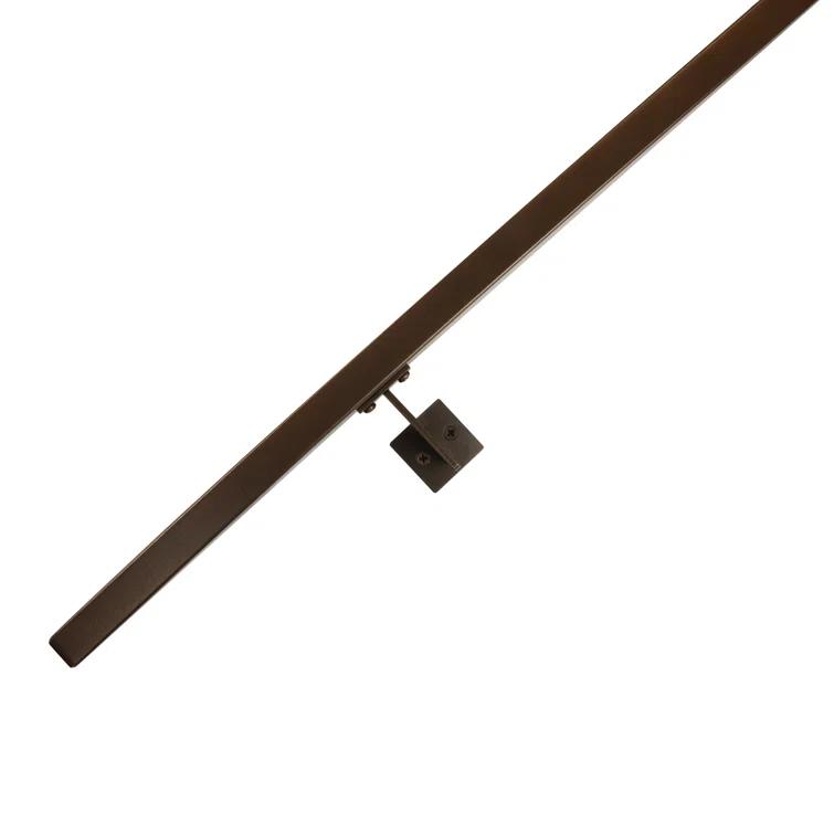 Urban Contemporary Handrail Grab Bar Kit, L Steel Brackets, Returns to Wall, Powder Coat