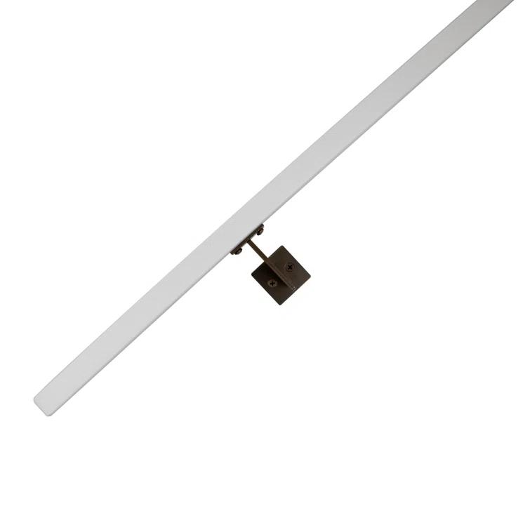 Urban Contemporary Handrail Grab Bar Kit, L Steel Brackets, Returns to Wall, Powder Coat