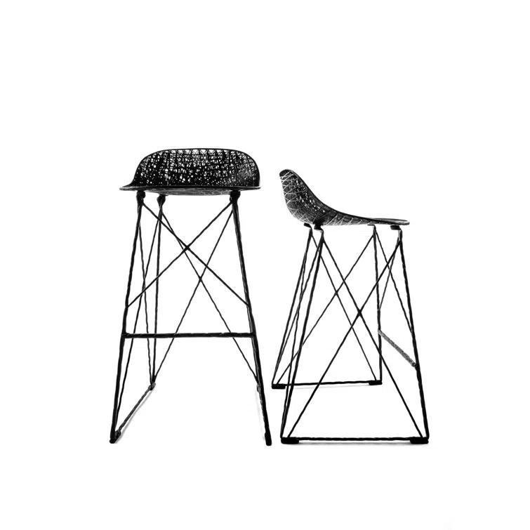 Black Carbon Fiber Epoxy Resin Bar Stool