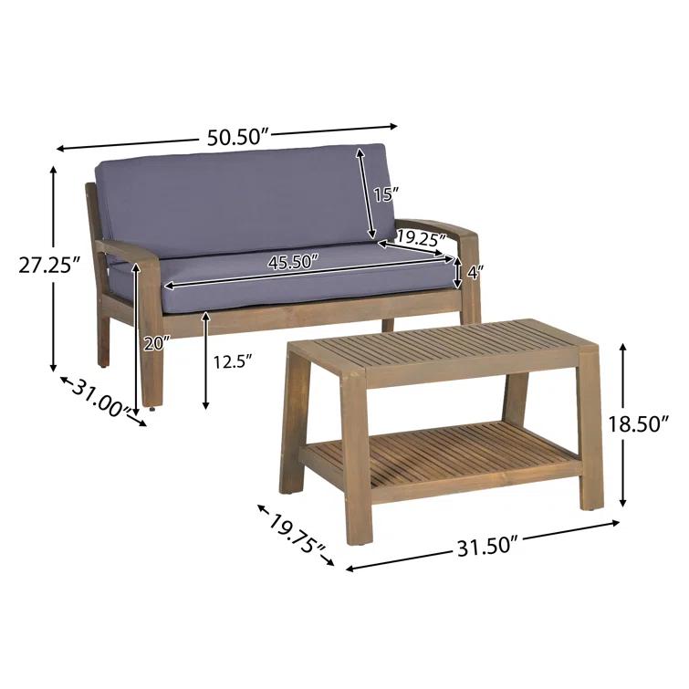 Acacia 4 - Person Patio Conversation Sets with Cushions