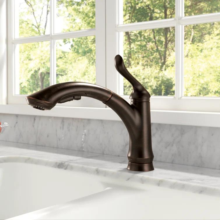 Linden Pull Out Sprayer Kitchen Sink Faucet, Single Handle Kitchen Faucet