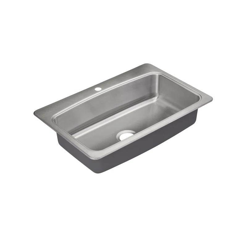 22.0625'' L Drop-In Single Bowl Stainless Steel Kitchen Sink