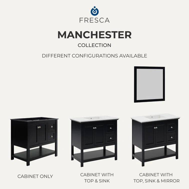 Manchester 24" Freestanding Single Sink Bathroom Vanity with Integrated Sink (Faucet Not Included)