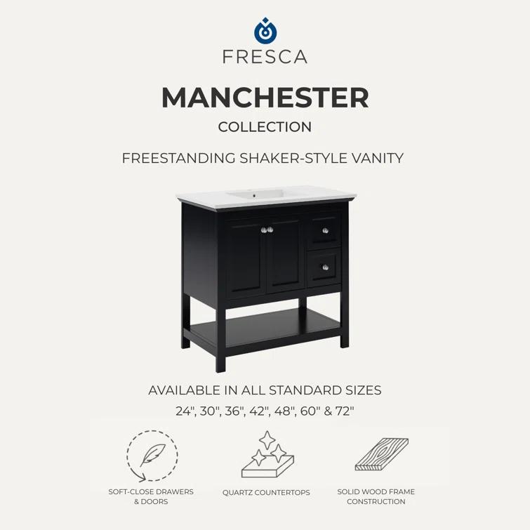 Manchester 24" Freestanding Single Sink Bathroom Vanity with Integrated Sink (Faucet Not Included)