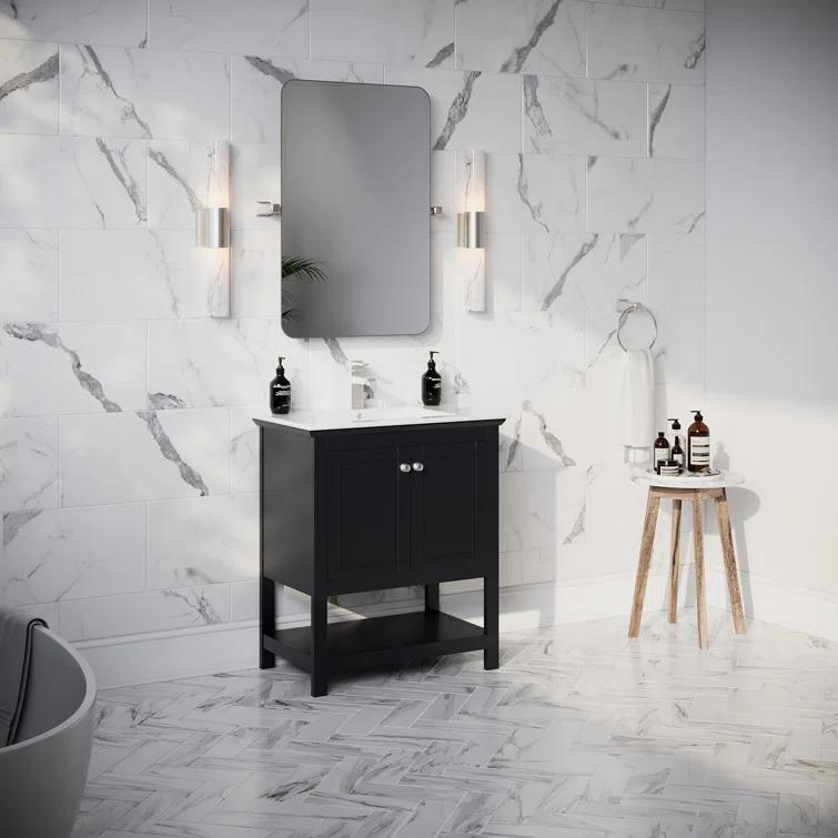 Manchester 30" Freestanding Single Sink Bathroom Vanity with Integrated Sink (Faucet Not Included)