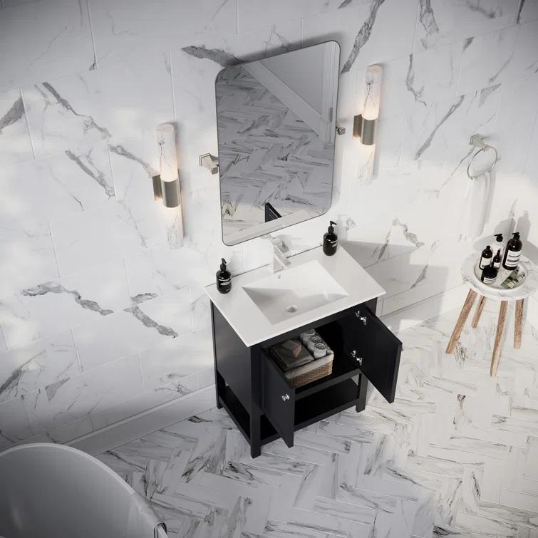 Manchester 30" Freestanding Single Sink Bathroom Vanity with Integrated Sink (Faucet Not Included)