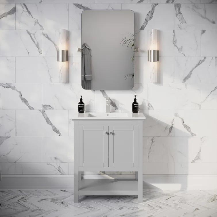 Fresca Manchester 30" Freestanding Single Sink Bathroom Vanity with Integrated Sink (Faucet Not Included)