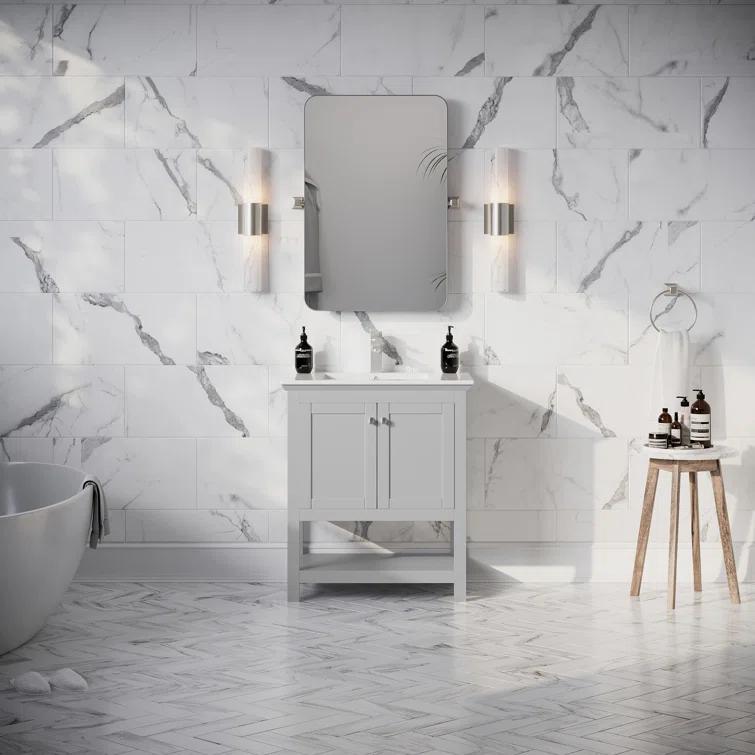 Fresca Manchester 30" Freestanding Single Sink Bathroom Vanity with Integrated Sink (Faucet Not Included)