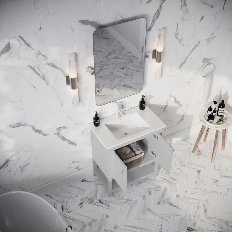 Fresca Manchester 30" Freestanding Single Sink Bathroom Vanity with Integrated Sink (Faucet Not Included)