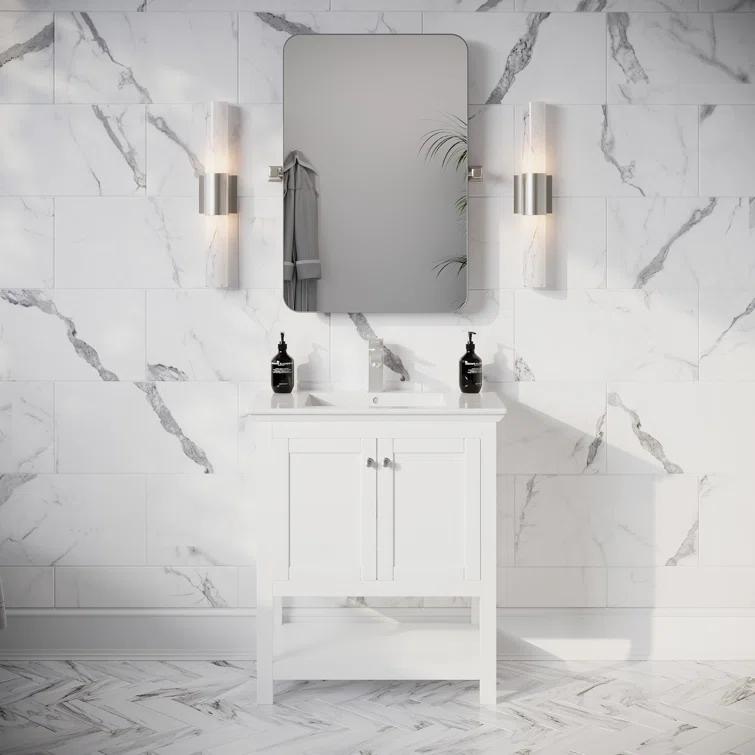 Manchester 30" Freestanding Single Sink Bathroom Vanity with Integrated Sink (Faucet Not Included)