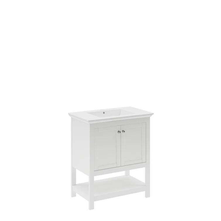 Manchester 30" Freestanding Single Sink Bathroom Vanity with Integrated Sink (Faucet Not Included)