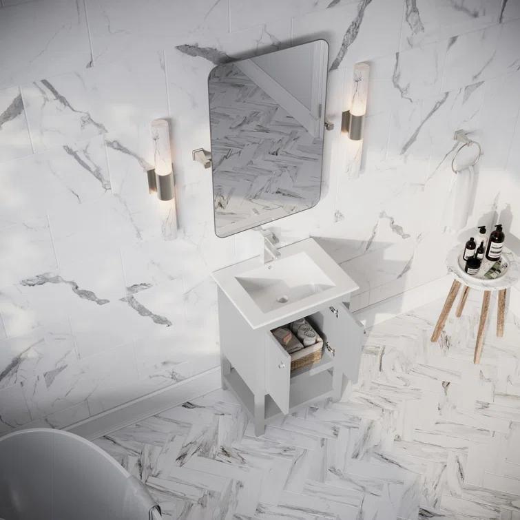 Manchester 24" Freestanding Single Sink Bathroom Vanity with Integrated Sink (Faucet Not Included)