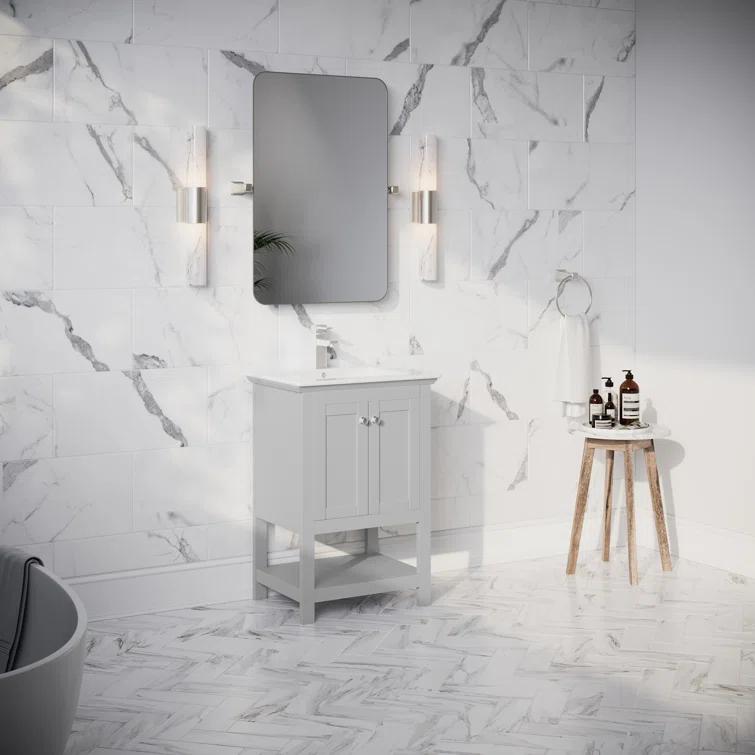 Manchester 24" Freestanding Single Sink Bathroom Vanity with Integrated Sink (Faucet Not Included)