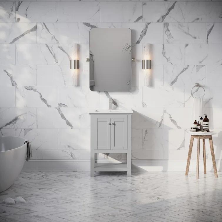 Manchester 24" Freestanding Single Sink Bathroom Vanity with Integrated Sink (Faucet Not Included)