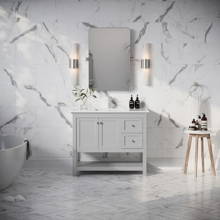 Fresca Manchester 42" Freestanding Single Sink Bathroom Vanity with Integrated Sink (Faucet Not Included)