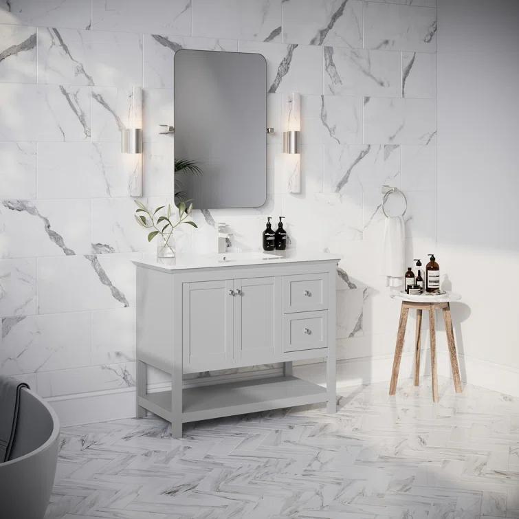 Fresca Manchester 42" Freestanding Single Sink Bathroom Vanity with Integrated Sink (Faucet Not Included)