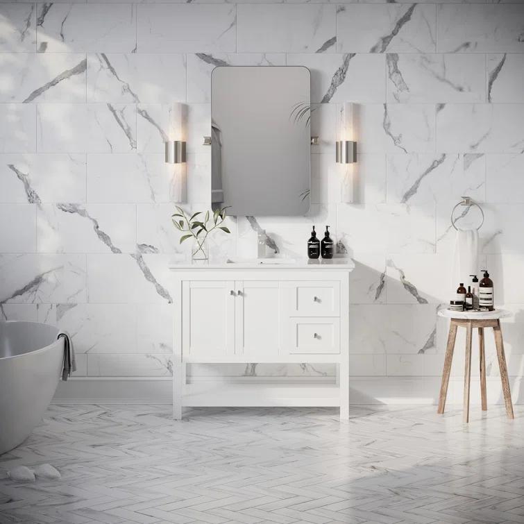 Fresca Manchester 42" Freestanding Single Sink Bathroom Vanity with Integrated Sink (Faucet Not Included)