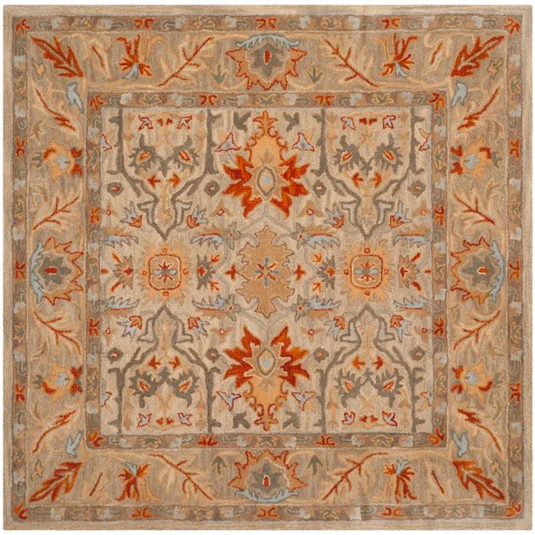 Antiquity AT63 Hand Tufted Area Rug - Beige/Multi - 6'x6' - Safavieh.