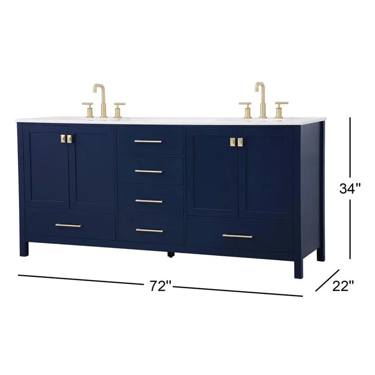 Lamborn 72'' Double Bathroom Vanity with Engineered Marble Top