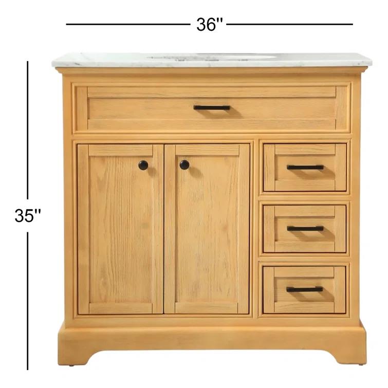 Birch Lane™ Hermes 36'' Single Bathroom Vanity with Marble Top