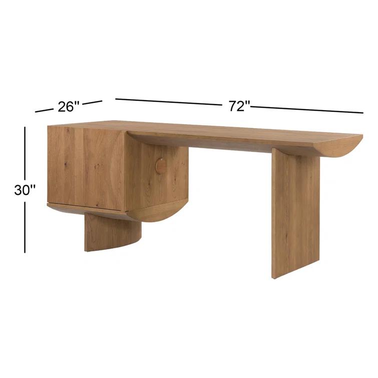 Contemporary Modern Home Office Desk in Warm Grey-Brown Oak Veneer