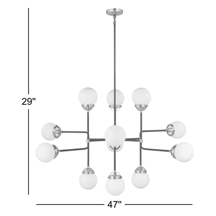 Generation Lighting Cafe 12 -Light Satin Brass Modern/contemporary For Use in Dining Rooms, Foyers, Kitchens, Chandelier