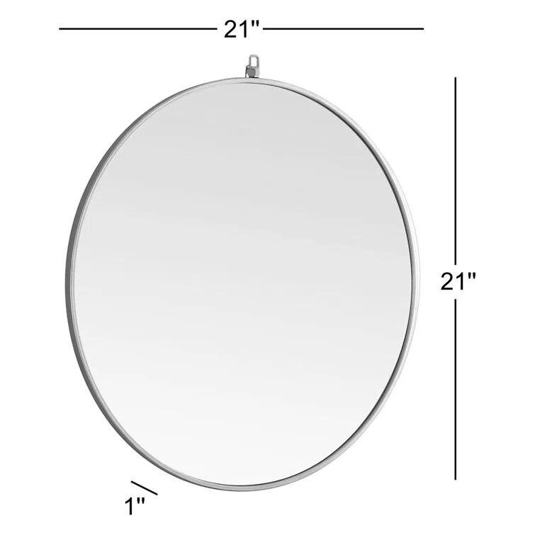 Cassie Metal/Manufactured Wood Round Wall Mirror