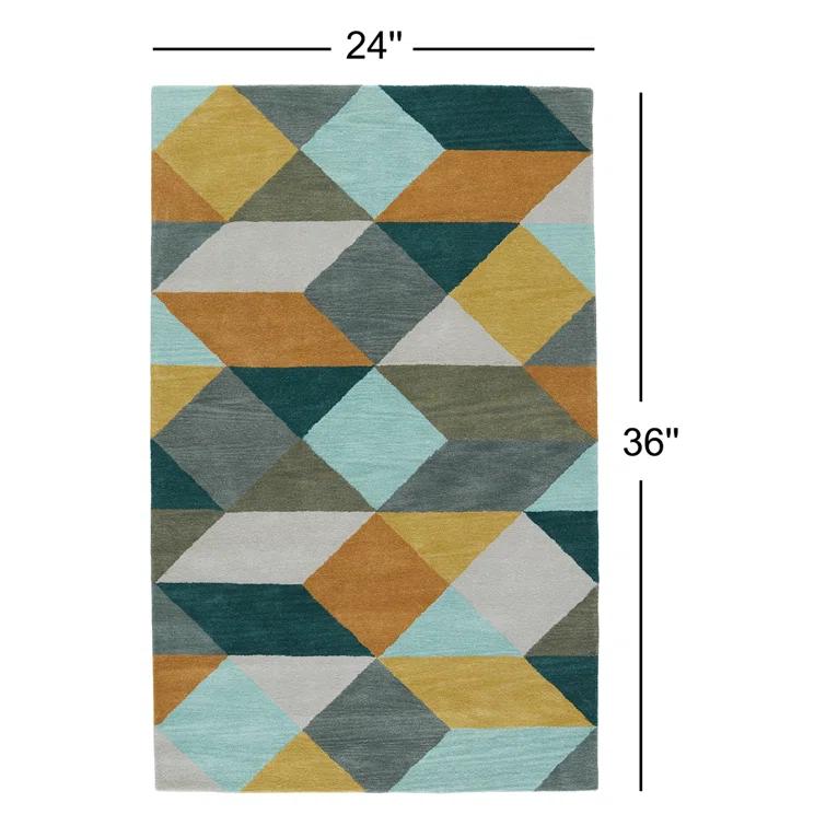 Eton Hand Tufted Wool Yellow/Gray/Orange Rug