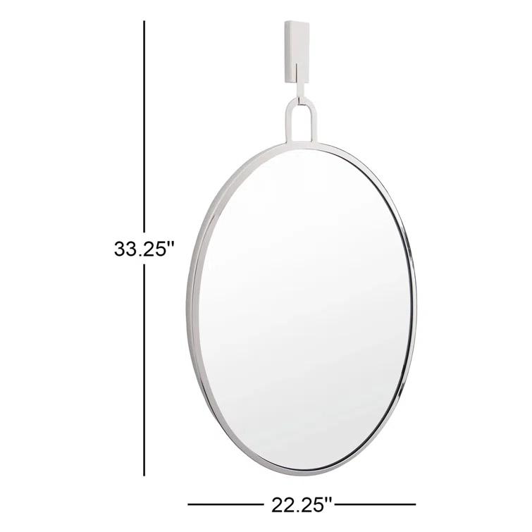 Rectangular Silver Polished Nickel Bathroom Wall Mirror