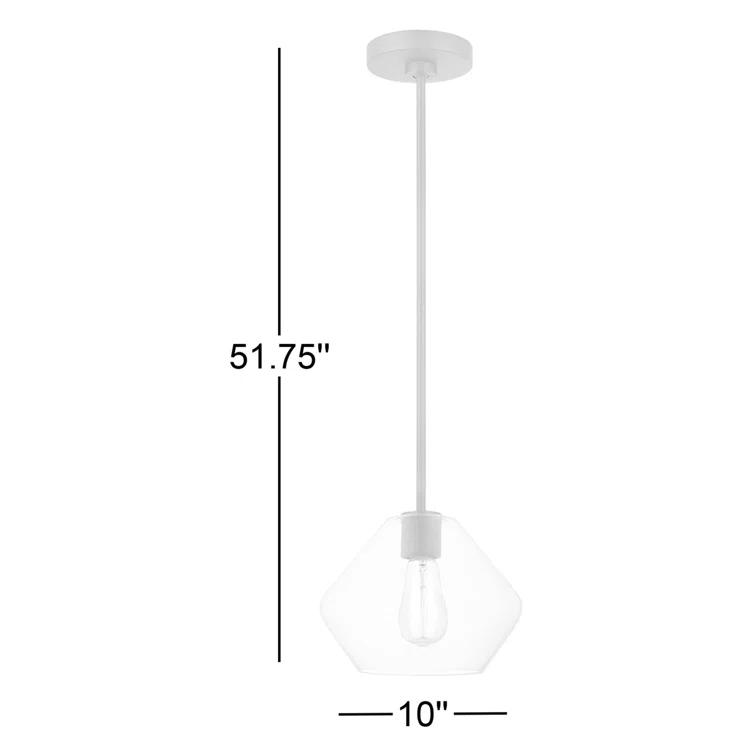 Rooks Single Light Glass Dimmable Pendant