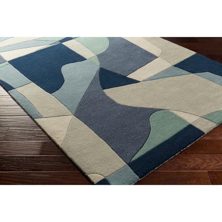 Gaye Wool Teal/Navy/Beige Rug