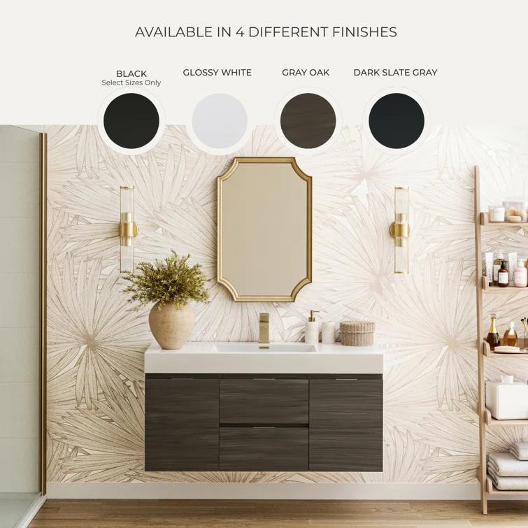 Valencia 48" Wall Mount Single Sink Bathroom Vanity with Top and Sink (Faucet Not Included)