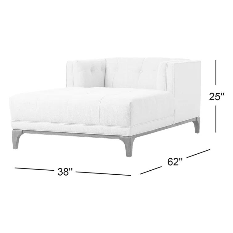 Sapphire Olive Velvet Handcrafted Contemporary Sofa Chaise