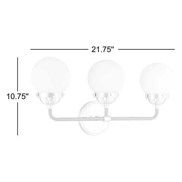 Satin Brass and Black 3-Light Globe Vanity Light