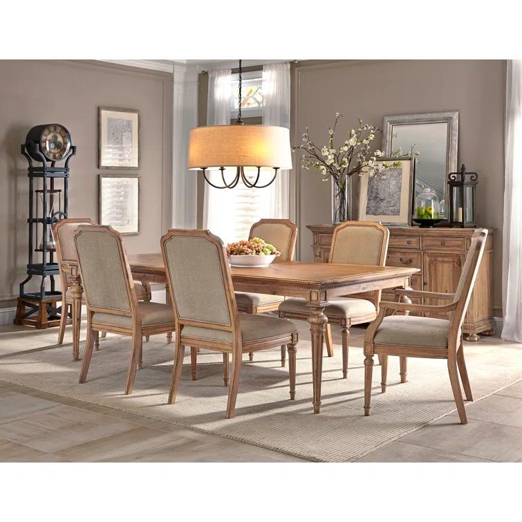Wellington Hall Antique Beige Reclaimed Wood Extendable Dining Table
